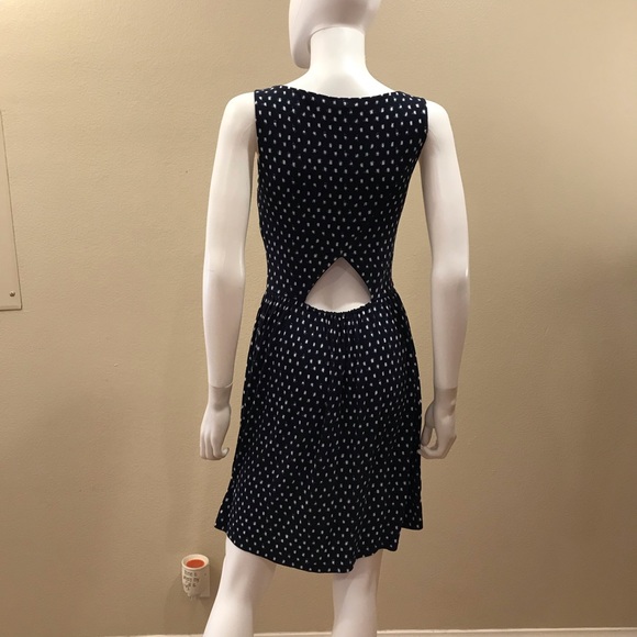 Ann Taylor LOFT Summer Dress Size XS Fit Flare Tank Dress Navy Blue White - Picture 3 of 12